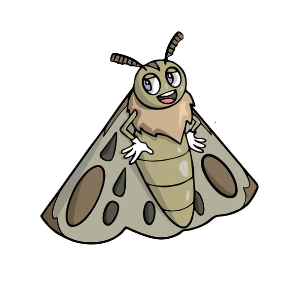 Happy moth cartoon Vector illustration — Stock Vector