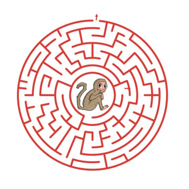 Çocuklar için labirent oyunu Sevimli çizgi film çalışma tablosu