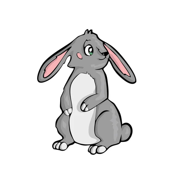 Lapin amical mignon forêt animal dessin animé. — Image vectorielle