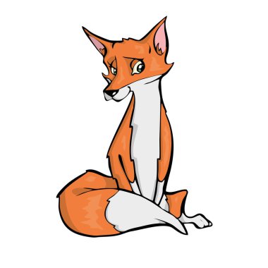 Tilki Dost canlısı Orman Hayvanı Çizgi Roman. Vektör çizimi.