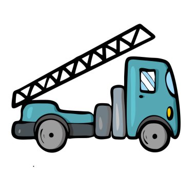 Beyaz arkaplandaki kamyon Sevimli Çizgi film taşımacılığı.