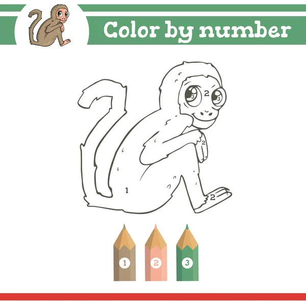 用数字表示颜色。为学龄前儿童设计彩色页面。为幼儿园学习数字。教育游戏. — 图库矢量图片