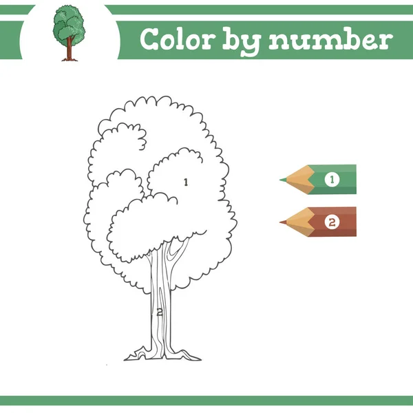 Color by numbers. Coloring page for preschool children. Learn numbers for kindergartens and schools. Educational game. — Stock Vector
