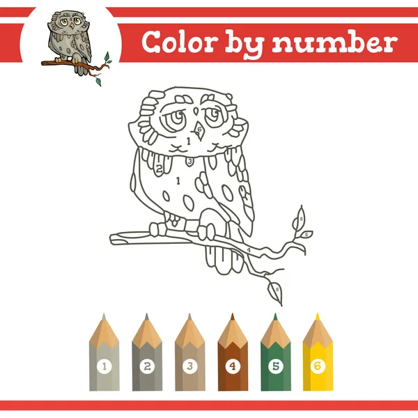 Color por números. Página para colorear para niños preescolares. Aprender números para jardines de infantes. Juego educativo. — Vector de stock