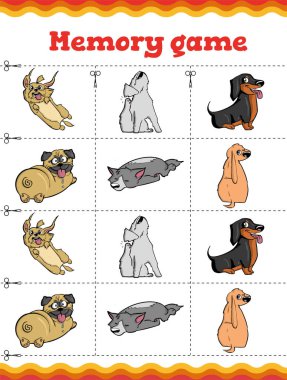 Çocuklar için eğitici bir oyun. Çizgi film illüstrasyonu.