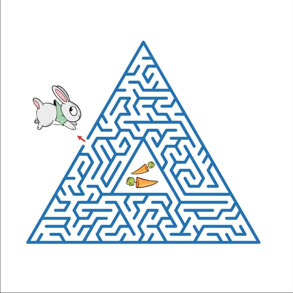 Jeu de labyrinthe pour enfants Fiche de dessin animé mignon — Image vectorielle
