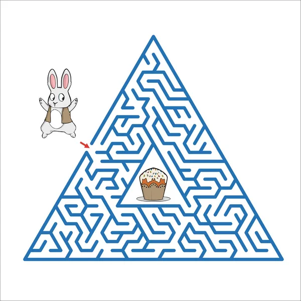 Gioco labirinto per bambini Carino foglio di lavoro cartone animato — Vettoriale Stock
