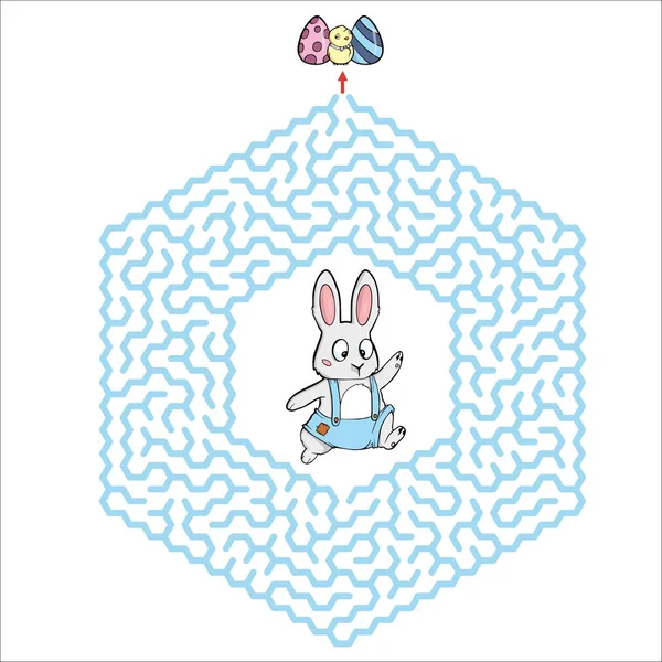 Maze spel för barn Söt tecknad kalkylblad — Stock vektor