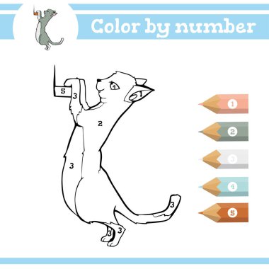 Rakamlara göre renk. Anaokulu çocukları için boyama sayfası. Anaokulu ve okul numaralarını öğren. Eğitici oyun.