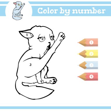 Rakamlara göre renk. Anaokulu çocukları için boyama sayfası. Anaokulu ve okul numaralarını öğren. Eğitici oyun.