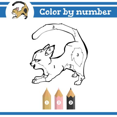 Rakamlara göre renk. Anaokulu çocukları için boyama sayfası. Anaokulu ve okul numaralarını öğren. Eğitici oyun.