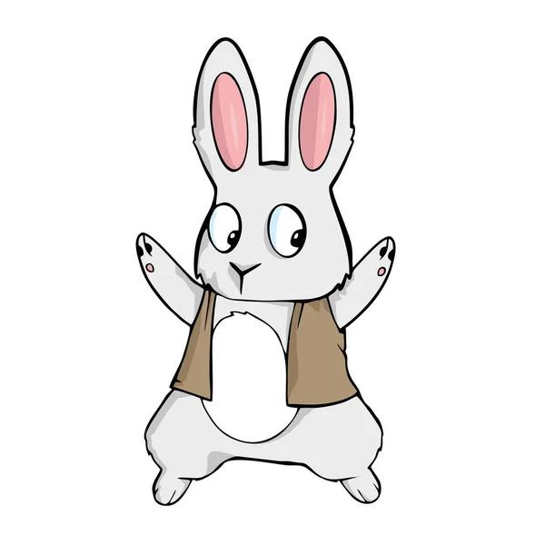 Lapin de Pâques illustration de dessin animé sur fond blanc — Image vectorielle