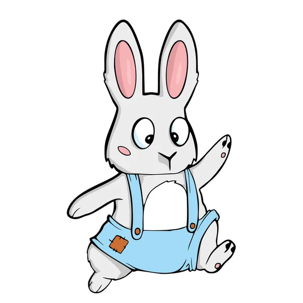 Påsk kanin tecknad illustration på vit bakgrund — Stock vektor