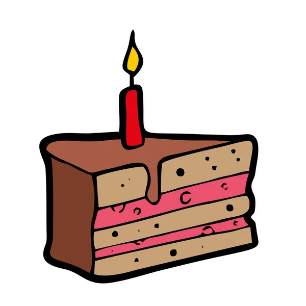 Cake Cartoon Illustration auf weißem Hintergrund — Stockvektor