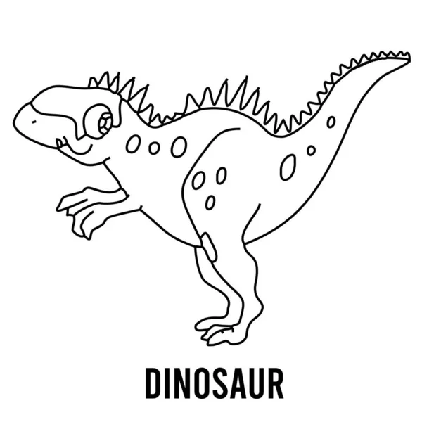 Dinosaur Kleurplaat voor kleuters. Leer nummers voor kleuterscholen en scholen. Educatief spel. — Stockvector