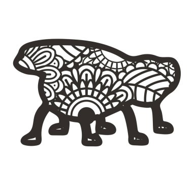 Beyaz arkaplanda izole edilmiş Zentangle böcekleri. 