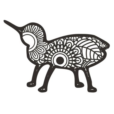 Beyaz arkaplanda izole edilmiş Zentangle böcekleri. 