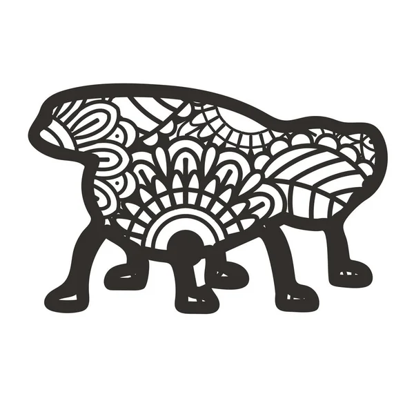 Beyaz arkaplanda izole edilmiş Zentangle böcekleri. 