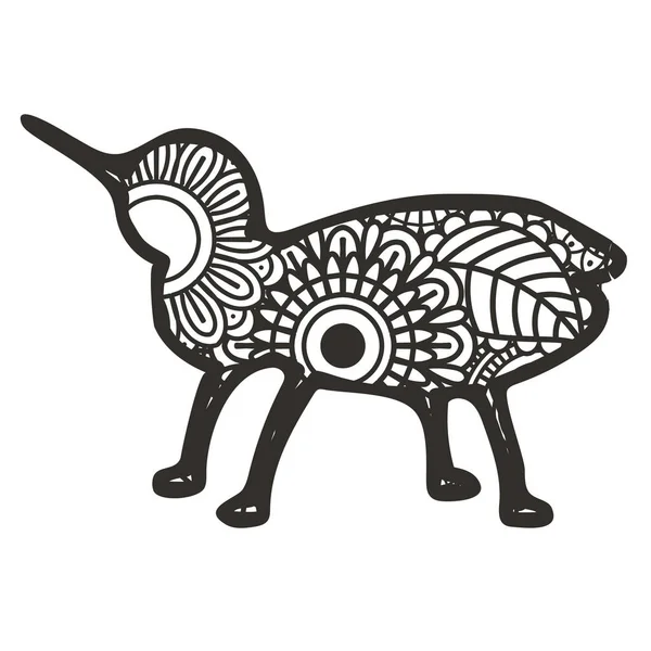 Beyaz arkaplanda izole edilmiş Zentangle böcekleri. 