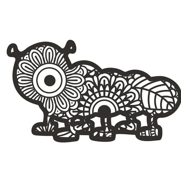 Beyaz arkaplanda izole edilmiş Zentangle böcekleri. 