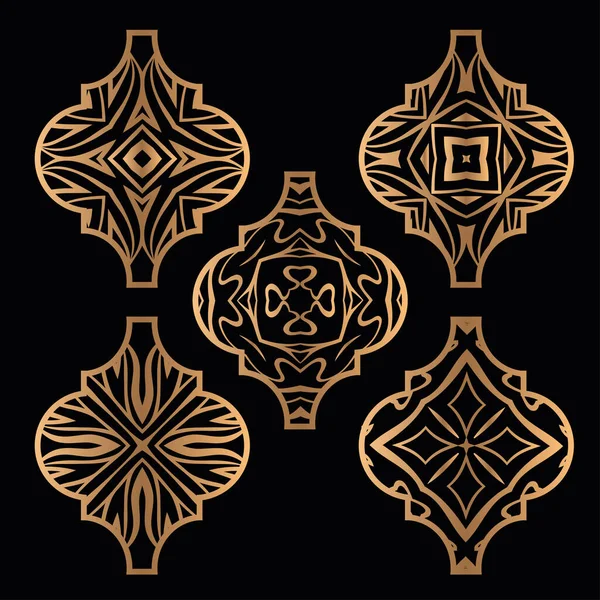 Vánoční arabesque dlaždice ornament set — Stockový vektor