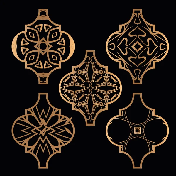 Vánoční arabesque dlaždice ornament set — Stockový vektor