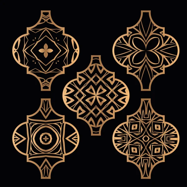 Vánoční arabesque dlaždice ornament set — Stockový vektor