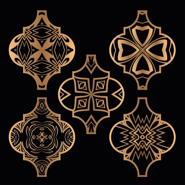 Vánoční arabesque dlaždice ornament set — Stockový vektor