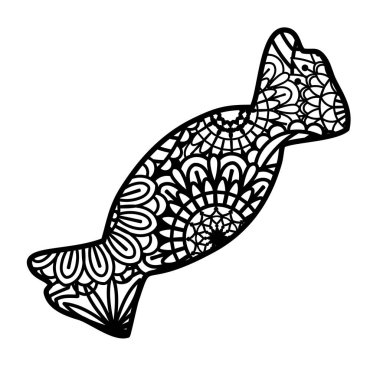 Zentangle Noel dekoru beyaz arkaplanda izole 