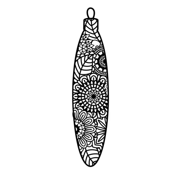 Zentangle karácsonyi dekoráció elszigetelt fehér háttér — Stock Vector