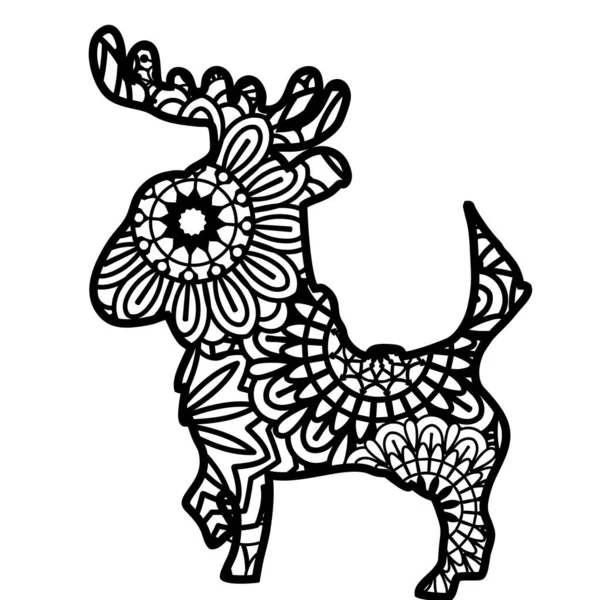 Zentangle décor de Noël isolé sur fond blanc — Image vectorielle