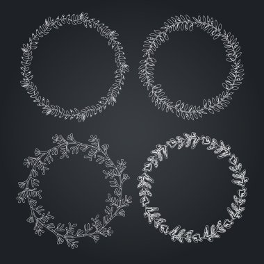 Yuvarlak handdrawn çelenk.