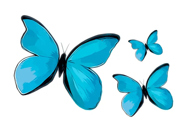 Vector Watercolor Butterfly — Stock Vector