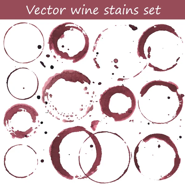 Conjunto de manchas de vinho — Vetor de Stock