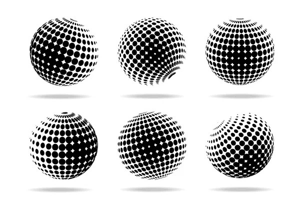 Abstract Halftone Circle Set — Stockvector