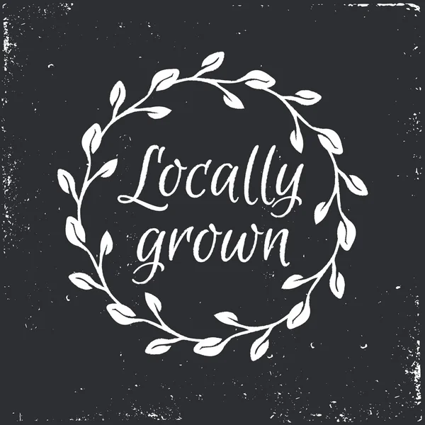 Locally grown vector frame — Stockvector