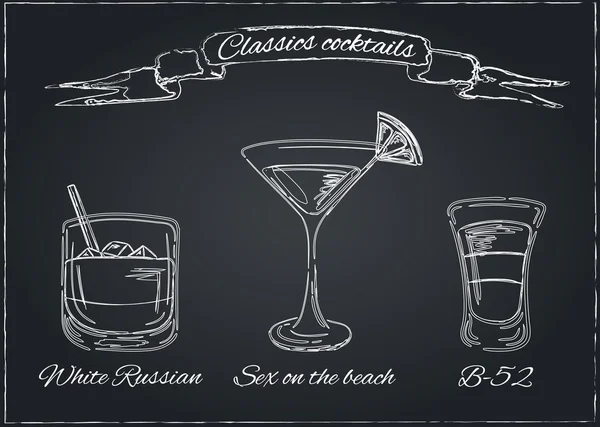 Collection de cocktails. Ensemble vectoriel — Image vectorielle