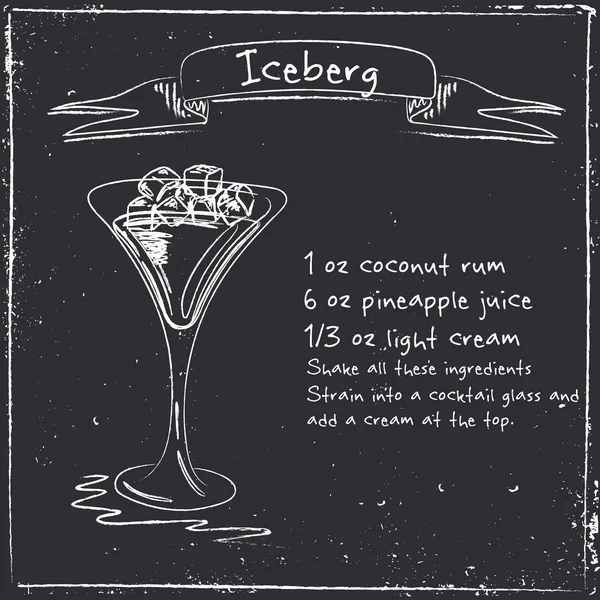 Iceberg. Illustration dessinée à la main de cocktai . — Image vectorielle