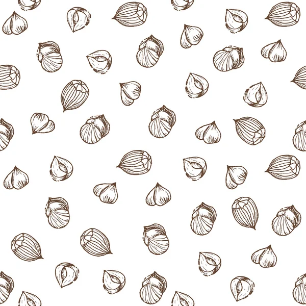 Nuts set seamless pattern — Stock Vector