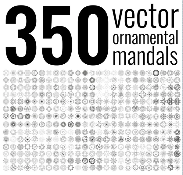 Geometrik dairesel süsleme seti. İzole vektör mandalalar.