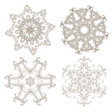 Geometrik dairesel süsleme seti.