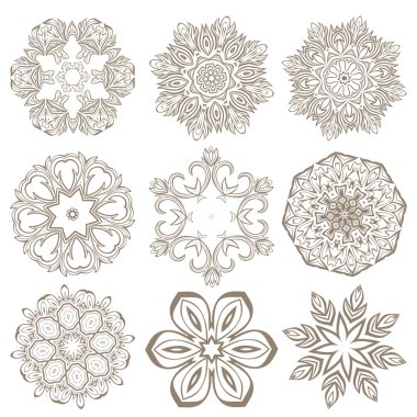 Geometrik dairesel süsleme seti.