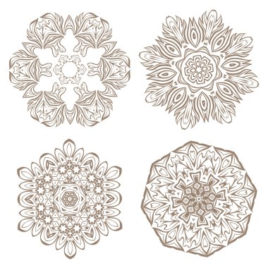 Geometrik dairesel süsleme seti.