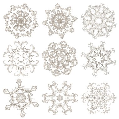 Geometrik dairesel süsleme seti.