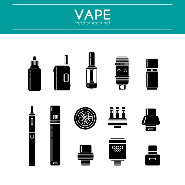 Reihe von Vape-Ikonen. — Stockvektor