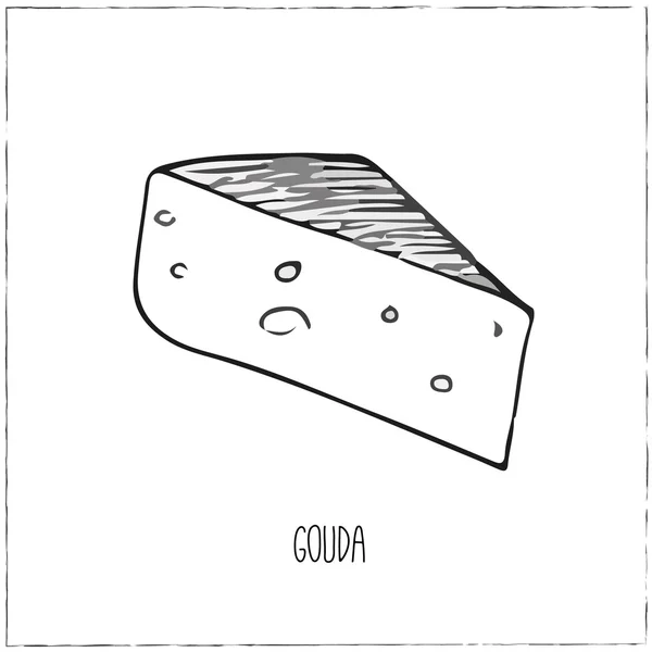 Coleção de queijo. Queijo cortado em fatias — Vetor de Stock