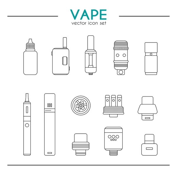 Reihe von Vape-Ikonen. — Stockvektor