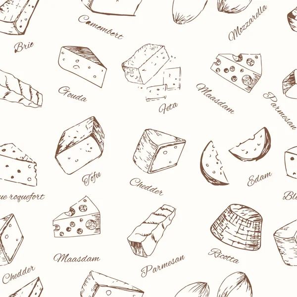 チーズは、シームレスなパターンを設定します。. — ストックベクタ