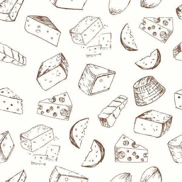 Cheese set seamless pattern. — Stock Vector