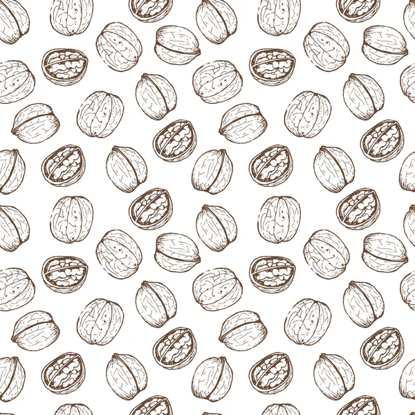 Орехи устанавливают бесшовный рисунок — стоковый вектор